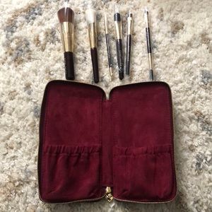 Bobbi Brown travel Brush Bag with brushes